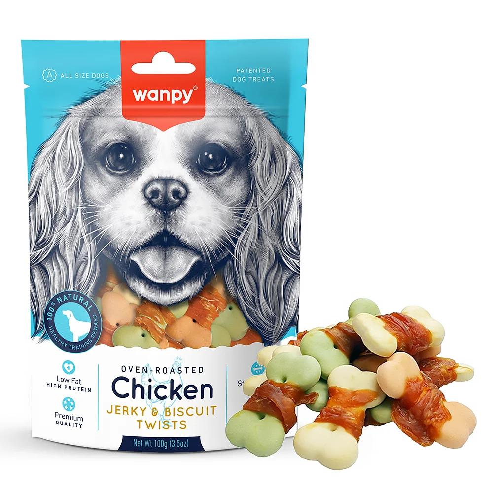 تشویقی سگ ونپی بیسکویت دورپیچ مرغ ۱۰۰ گرم